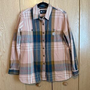 Carhartt Plaid Shirt in Pink, Blue, and Brown